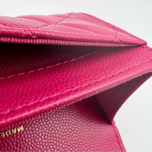 Rare HTF Chanel Wallet Pink 2022 Interlocking CC Wallet Snap Pink Chanel Wallet - Picture 10 of 11